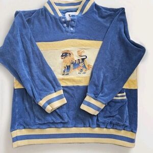 Tombolo "Big Cat On Campus" Organic Terry Long Sleeve Track Shirt Mens Large